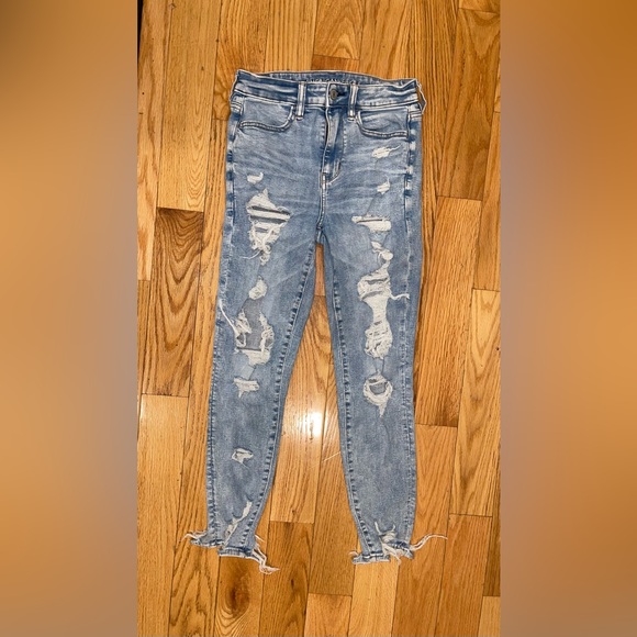 AMERICAN EAGLE - Ne(x)t Level Stretch - Ripped Super Hi-Rise Jeggings - Picture 2 of 6
